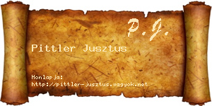 Pittler Jusztus névjegykártya